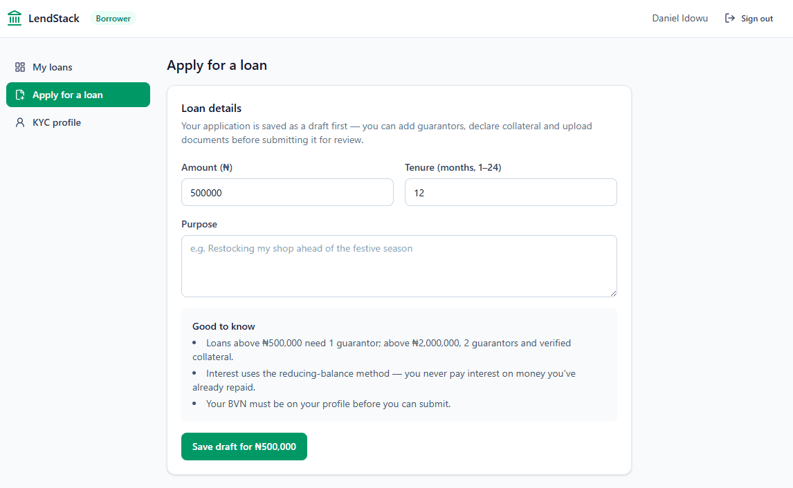 LendStack screenshot