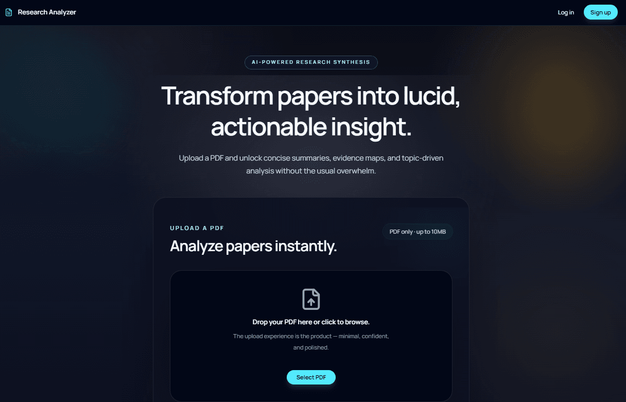 Research Paper Analyzer screenshot